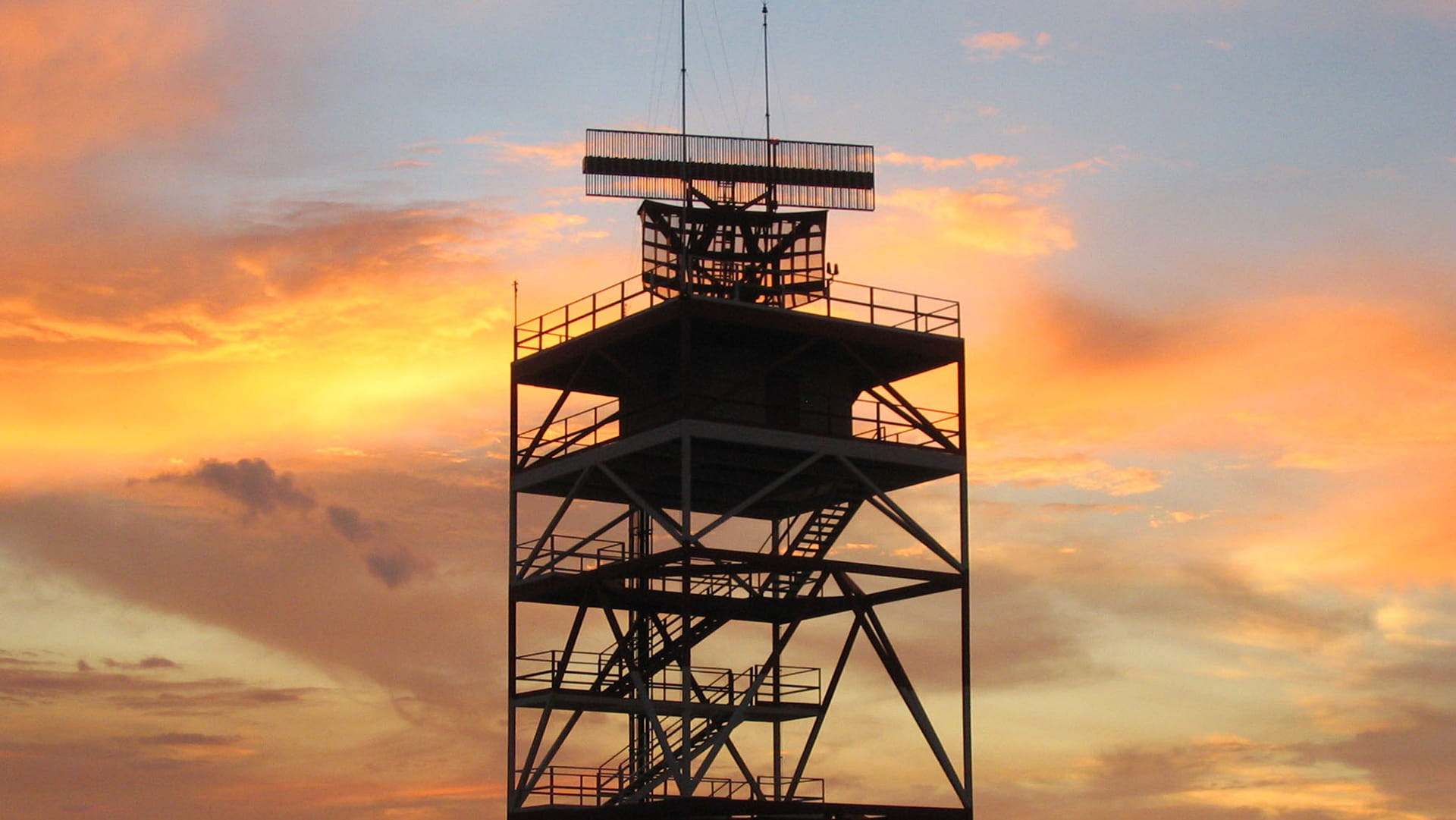 A modern air traffic control tower with the latest non-cooperative radar technology features Life Extension and Advancement Program upgrades for improved performance and an extended lifespan.