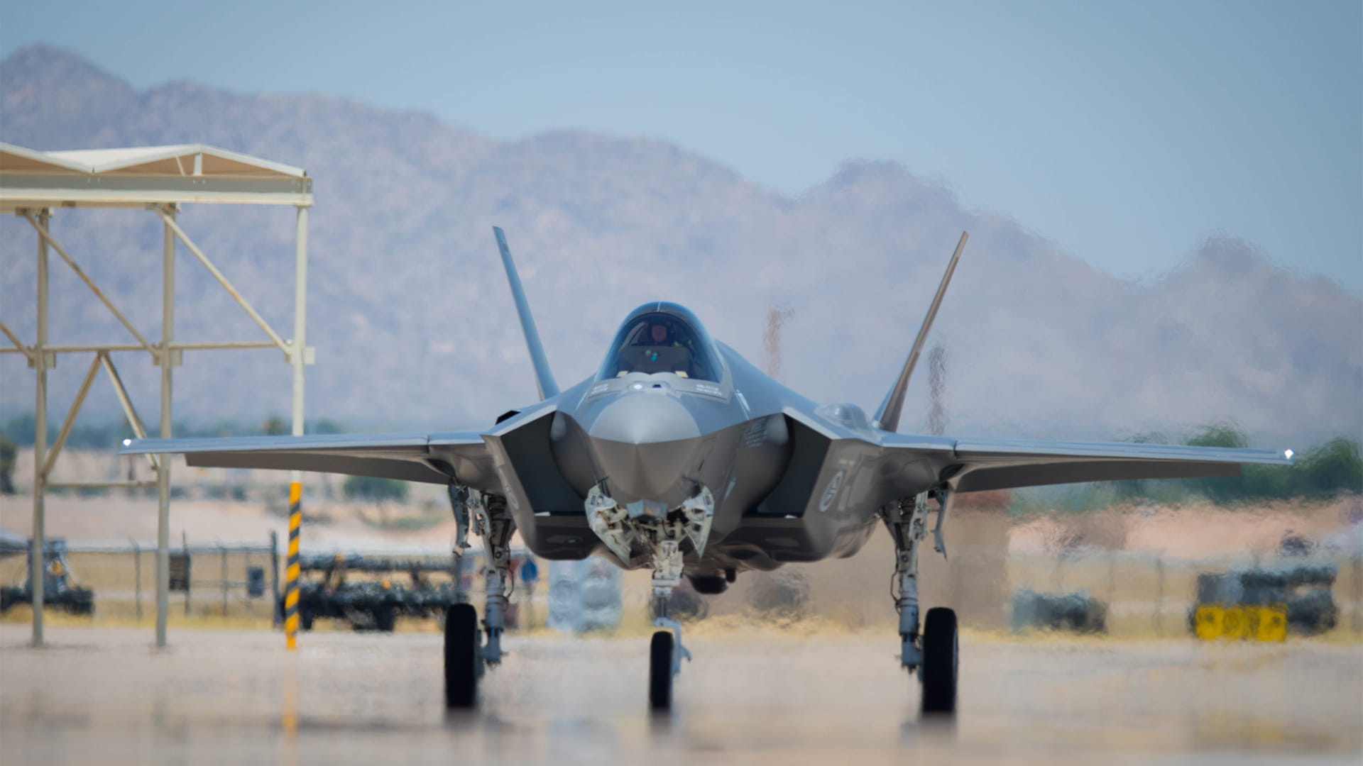 F-35 fighter jet on base