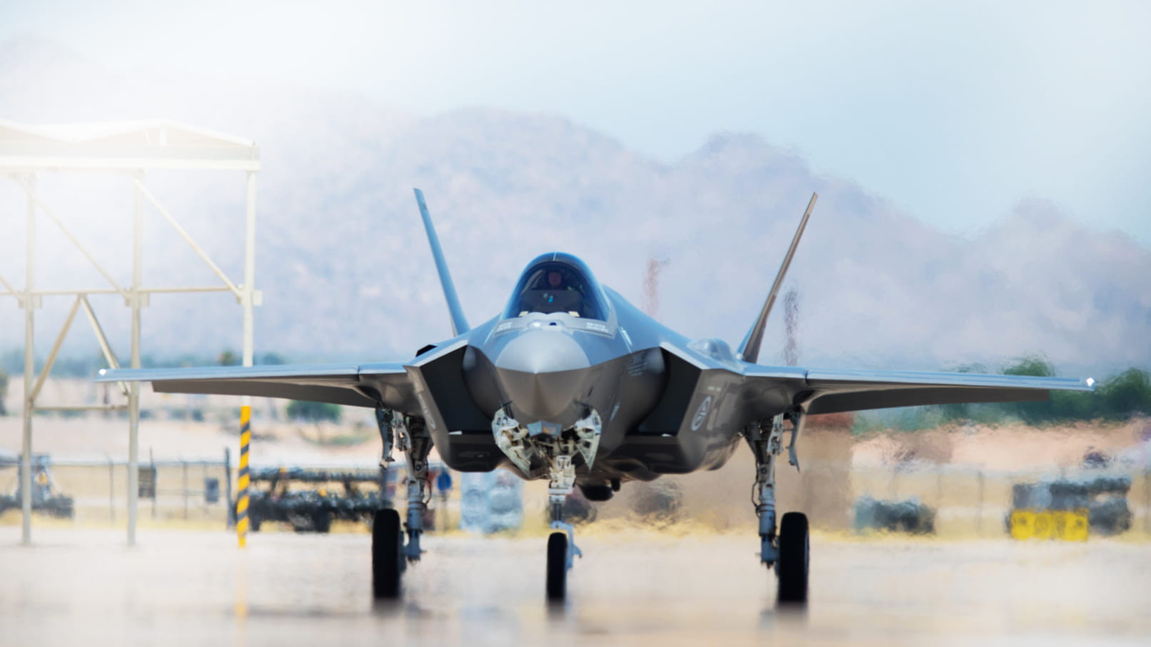 F-35 fighter jet on base