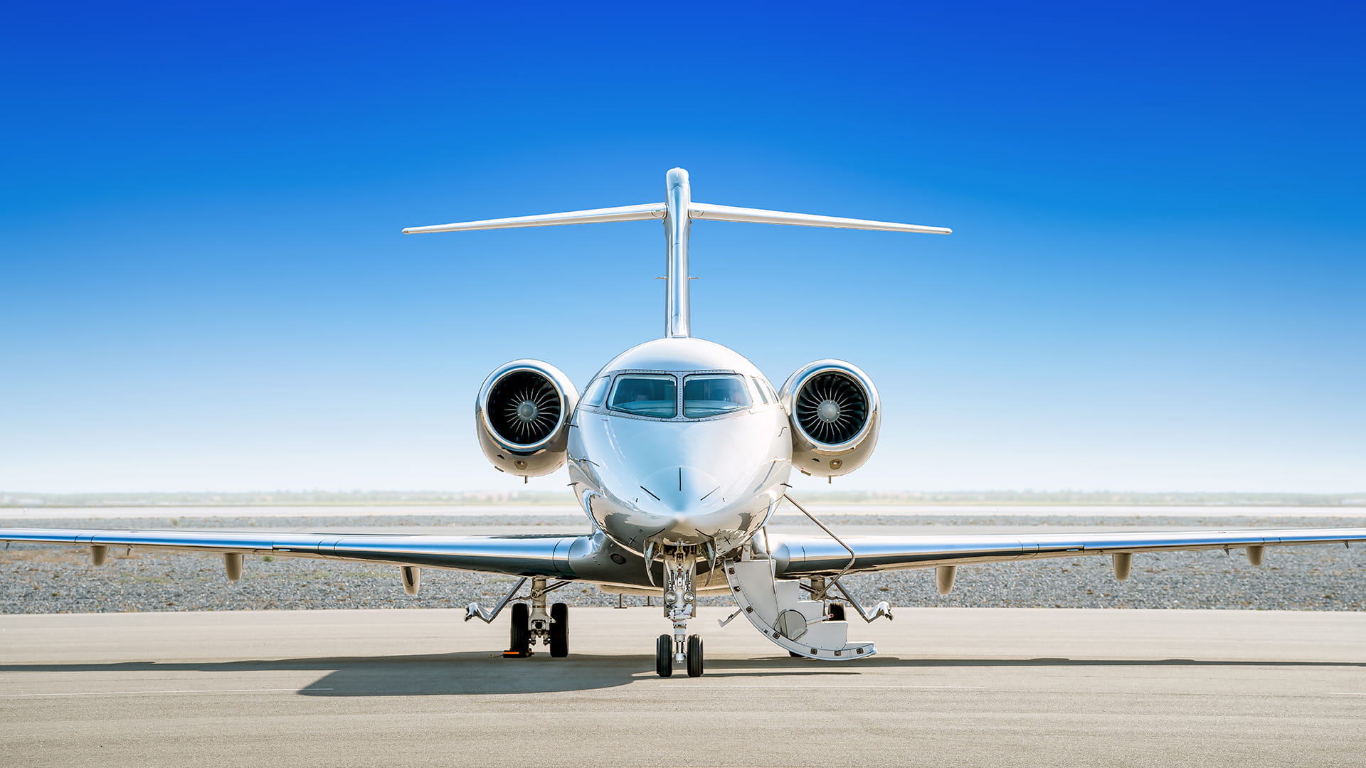 Business aircraft on tarmac