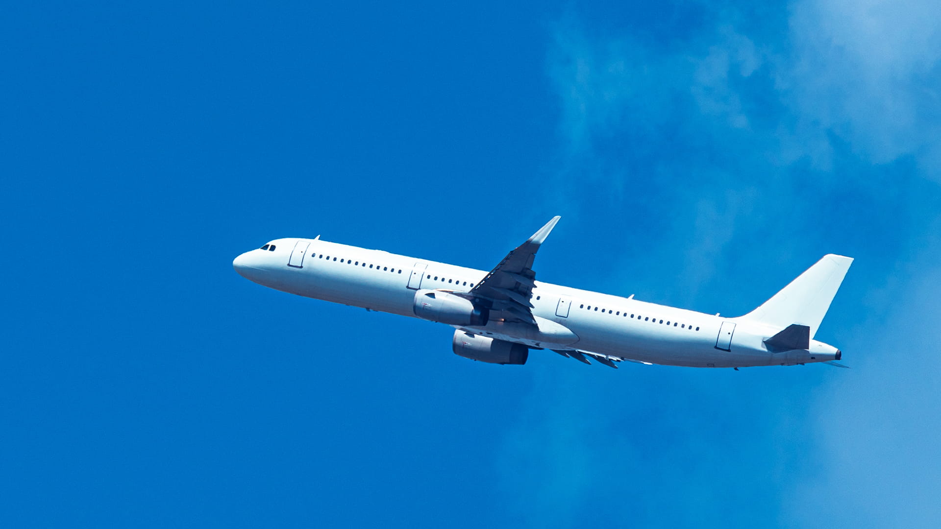 Commercial aircraft in flight