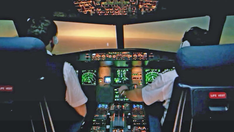Pilots on the flight deck