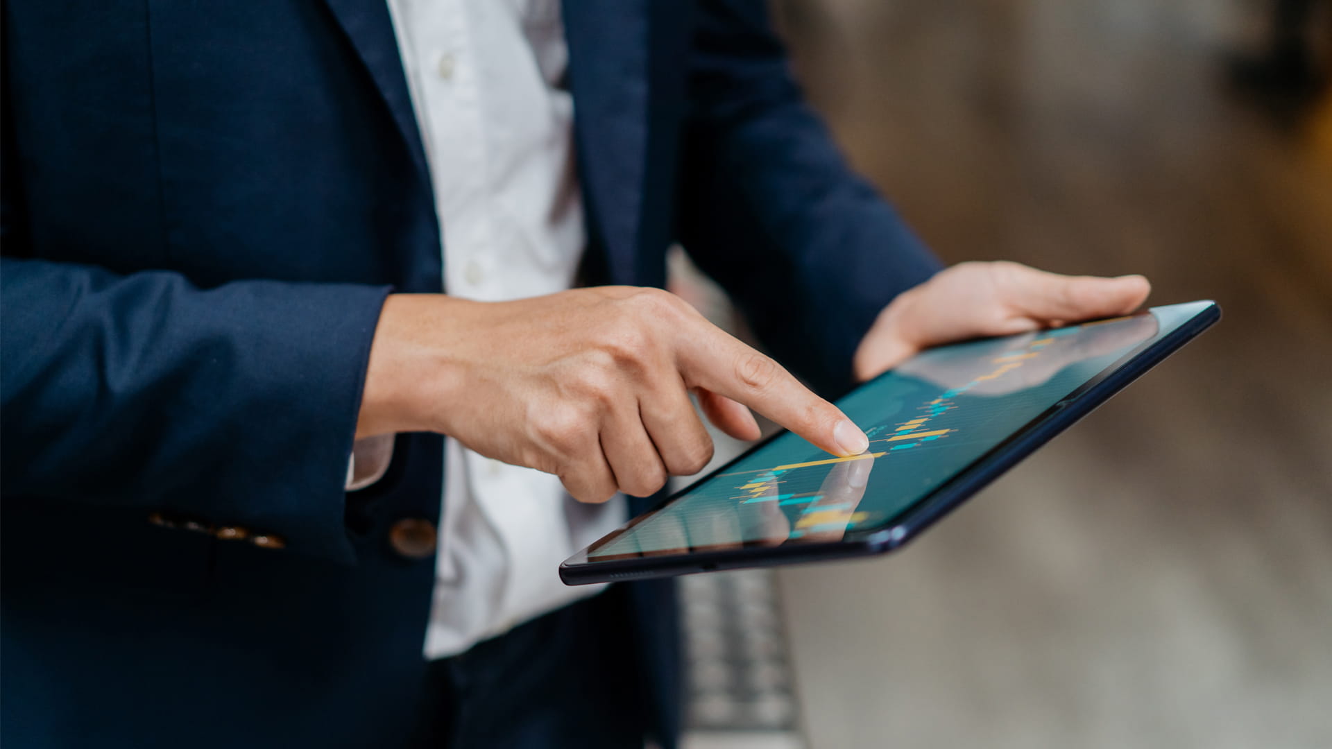 A person using a tablet