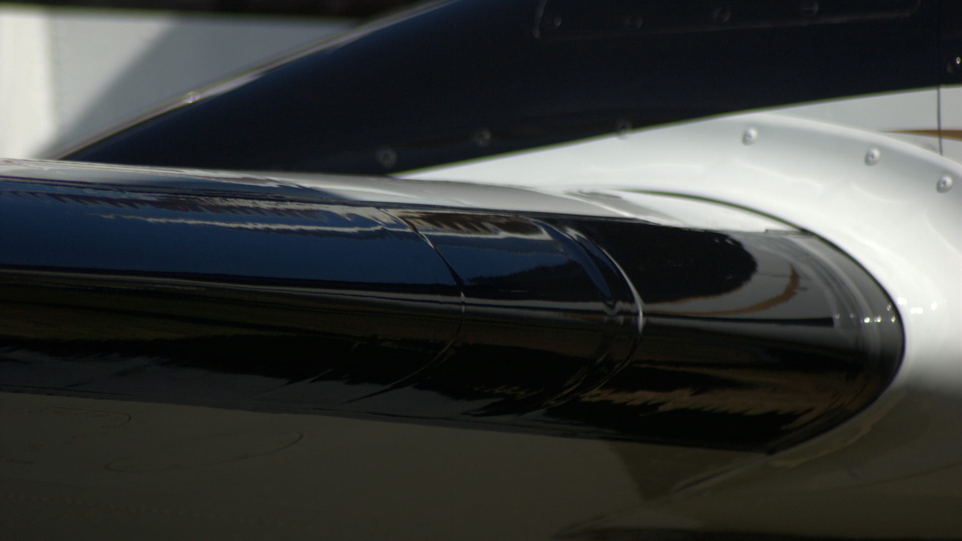 Close-up of an aircraft wing