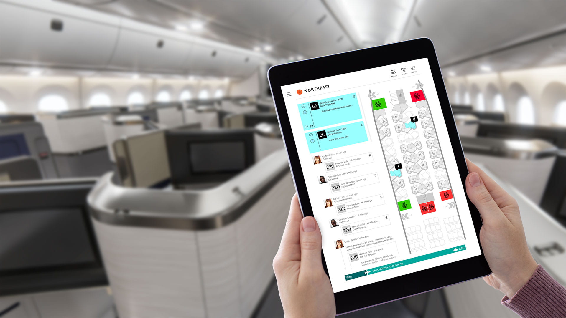 A tablet being held up to the camera