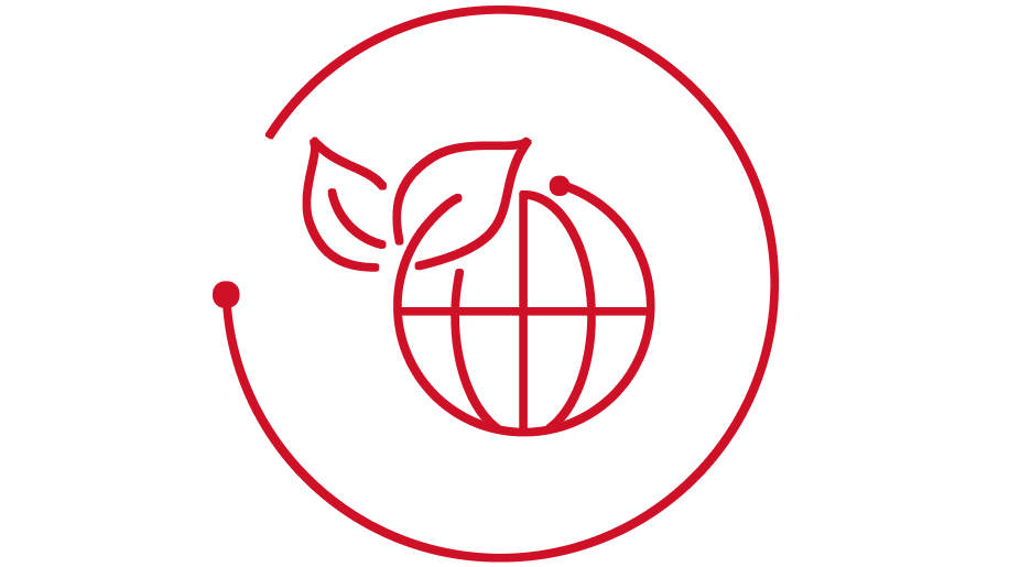 planet with leaf in circle icon