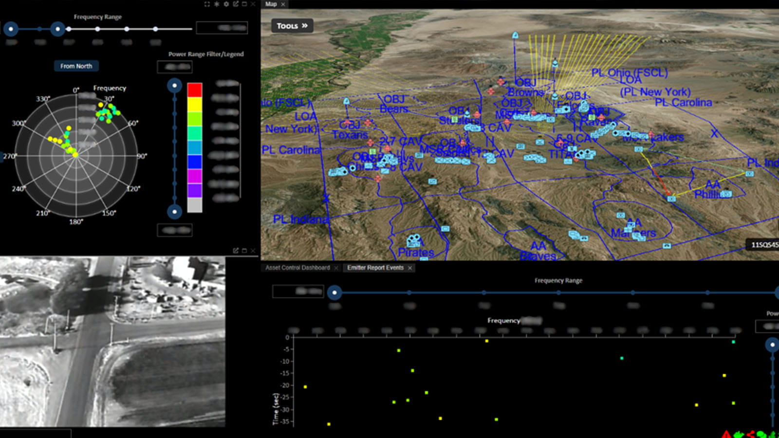 Computer screenshots of Multi-Domain Battle Management (MDBM)