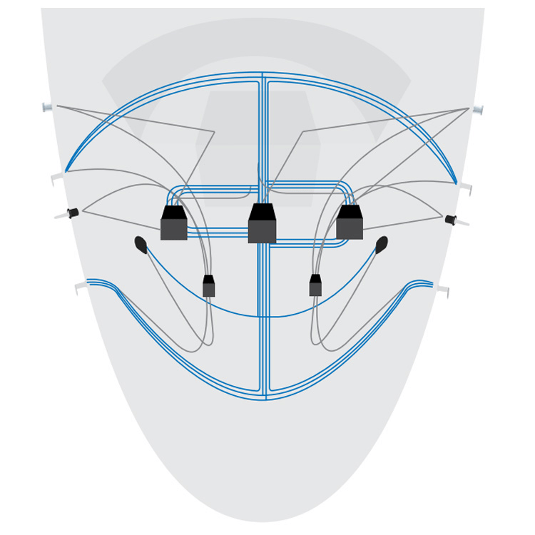 Traditional air data system with multiple wires and pneumatic tubing connecting components