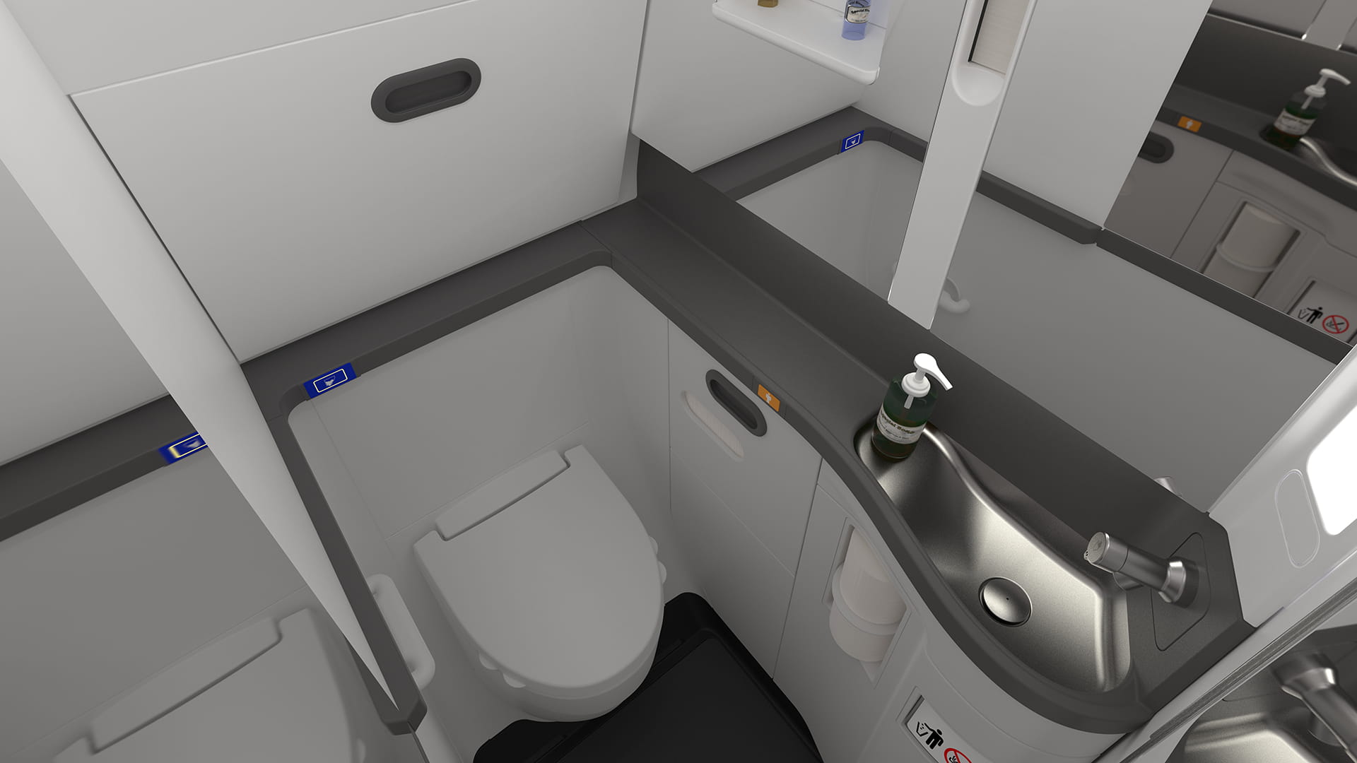 Mid-cabin Flatwall lavatory interior