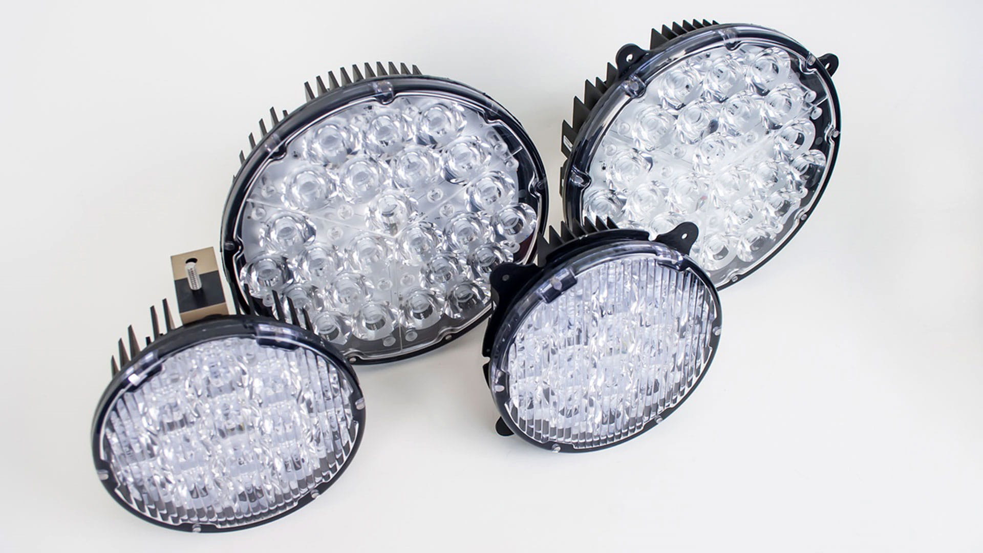 A collection of landing and taxi lights