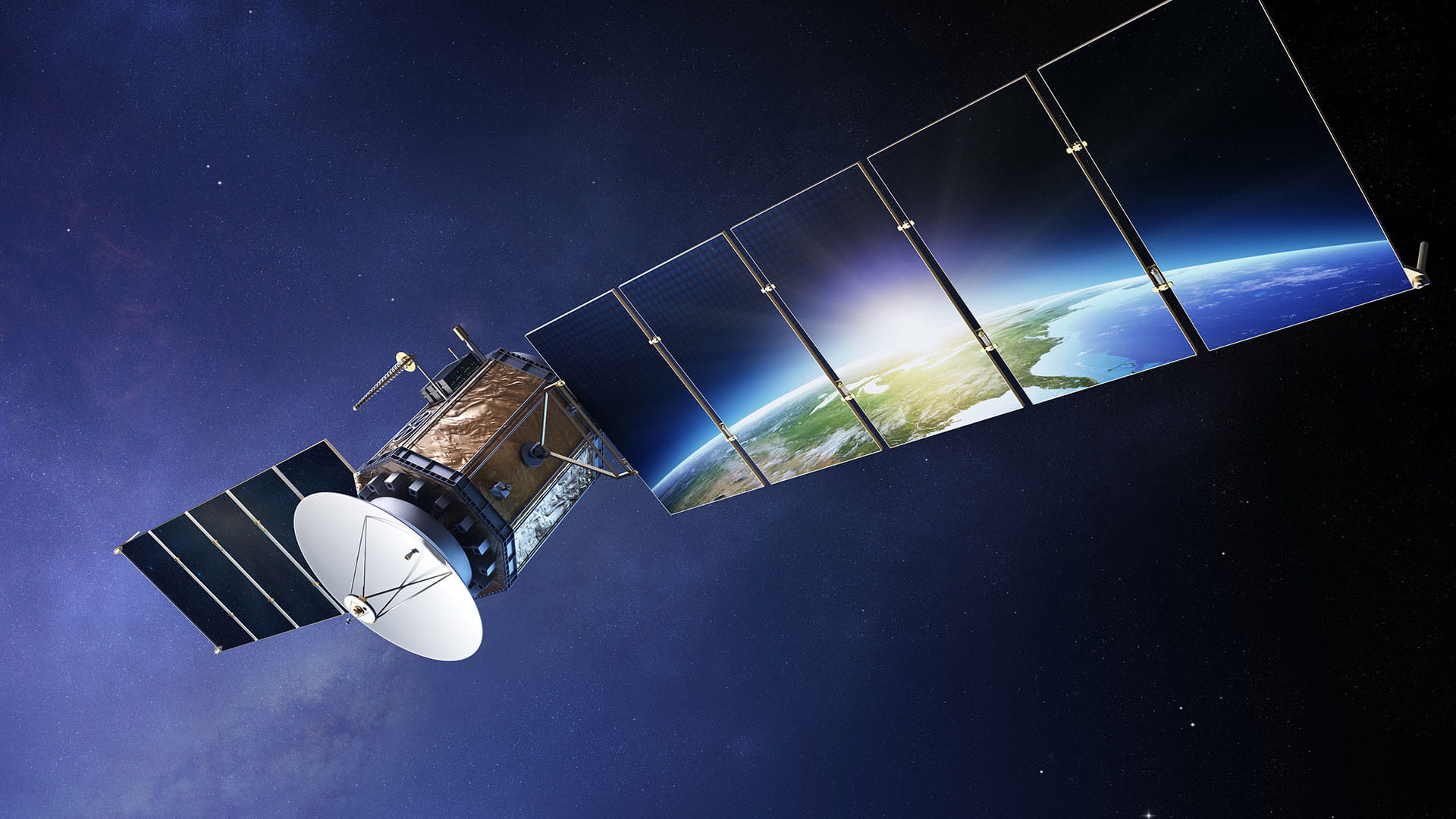Satellite facing earth