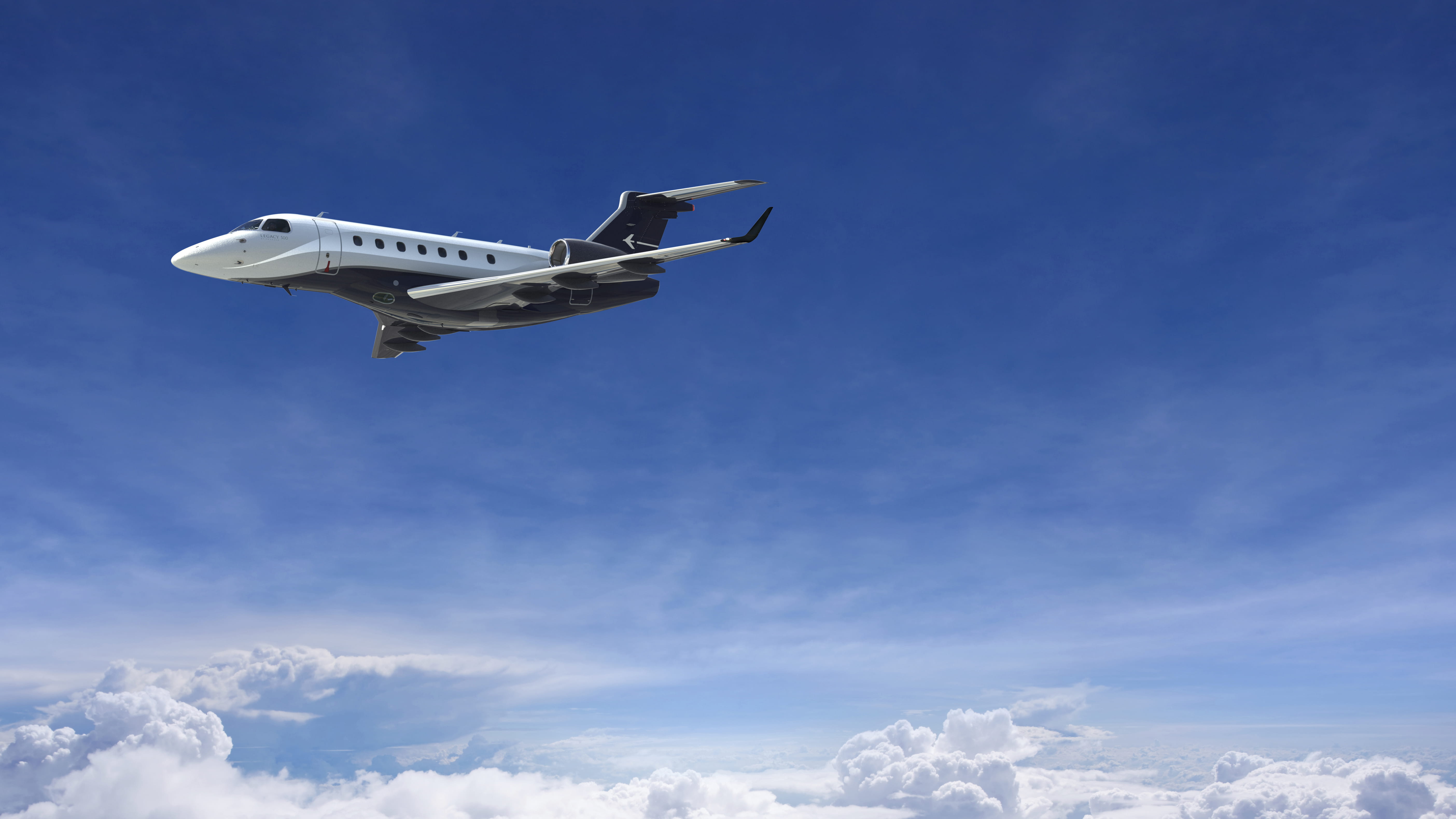 Embraer plane in sky