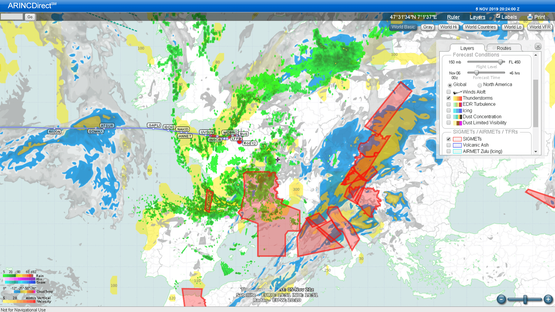 Weather data map