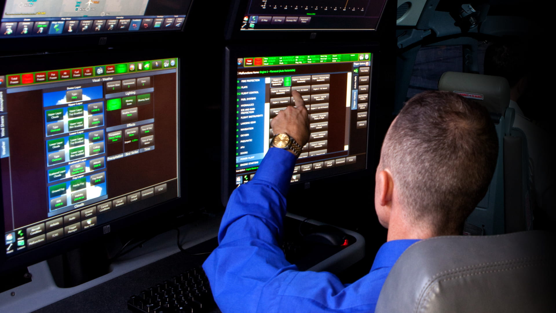 Man pointing on PC screen
