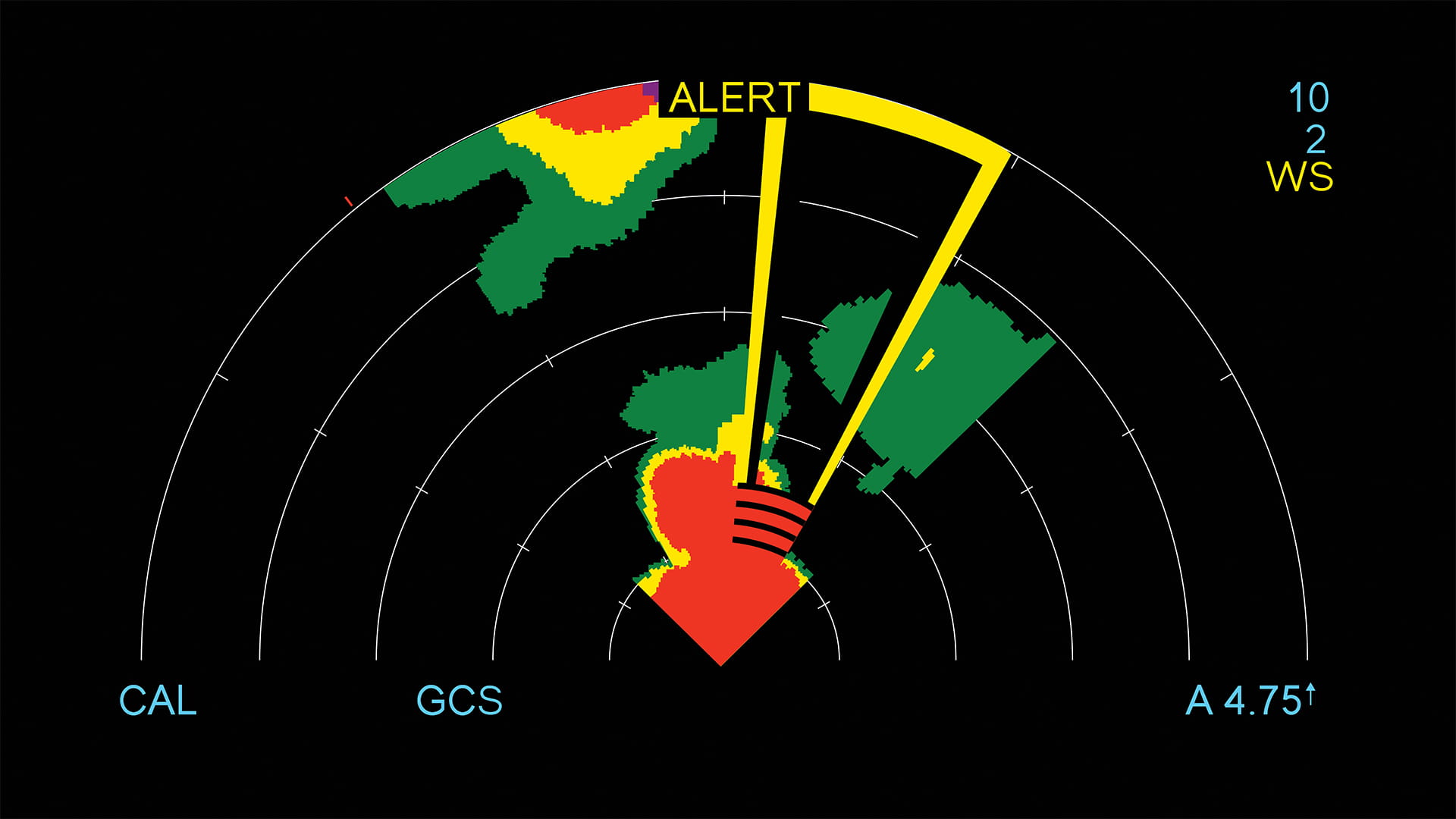 Pro Line Fusion and HGS for Gulfstream G280 - Windshear radar view