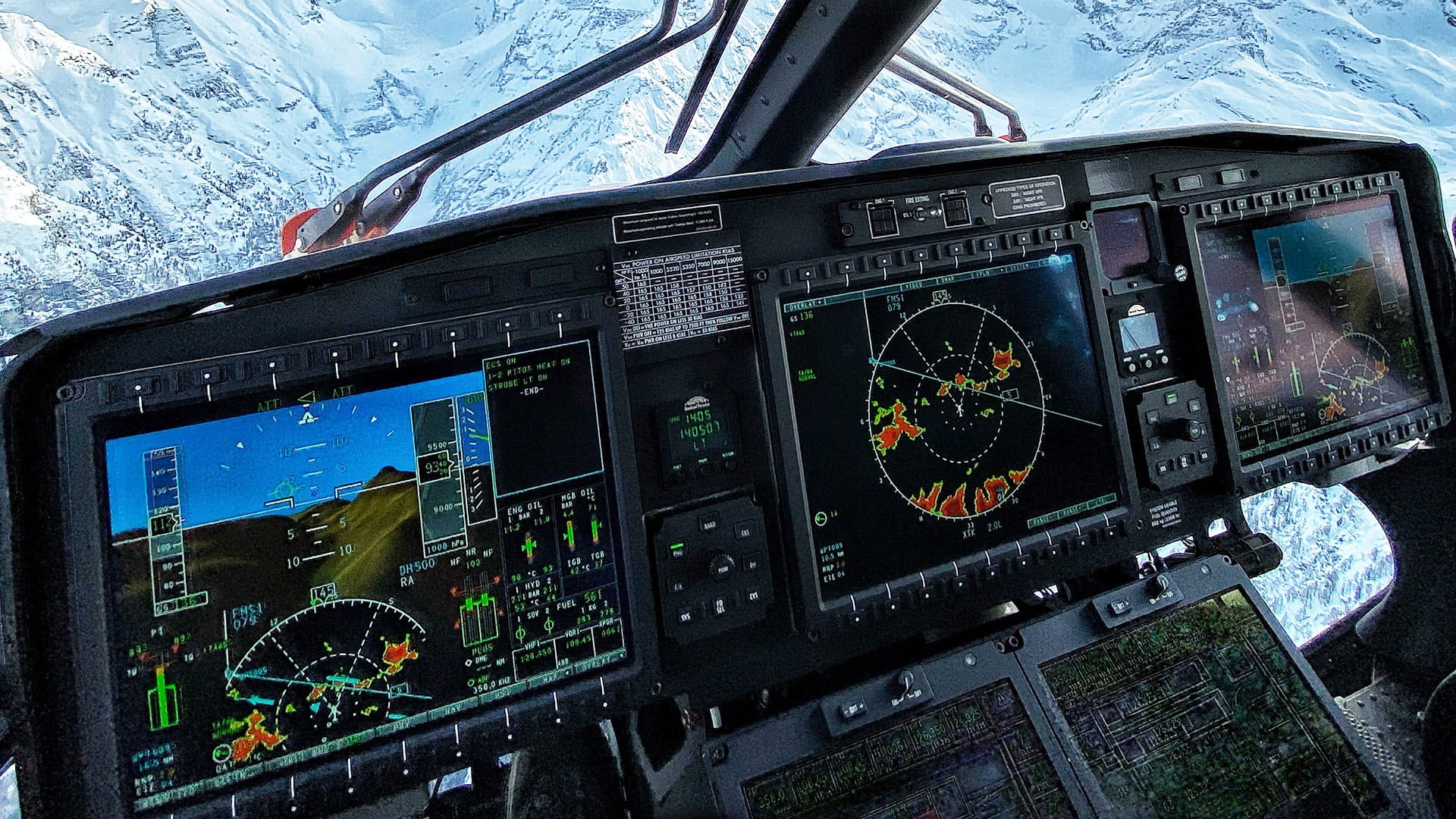 Helicopter flight deck featuring Collins Aerospace HeliSure