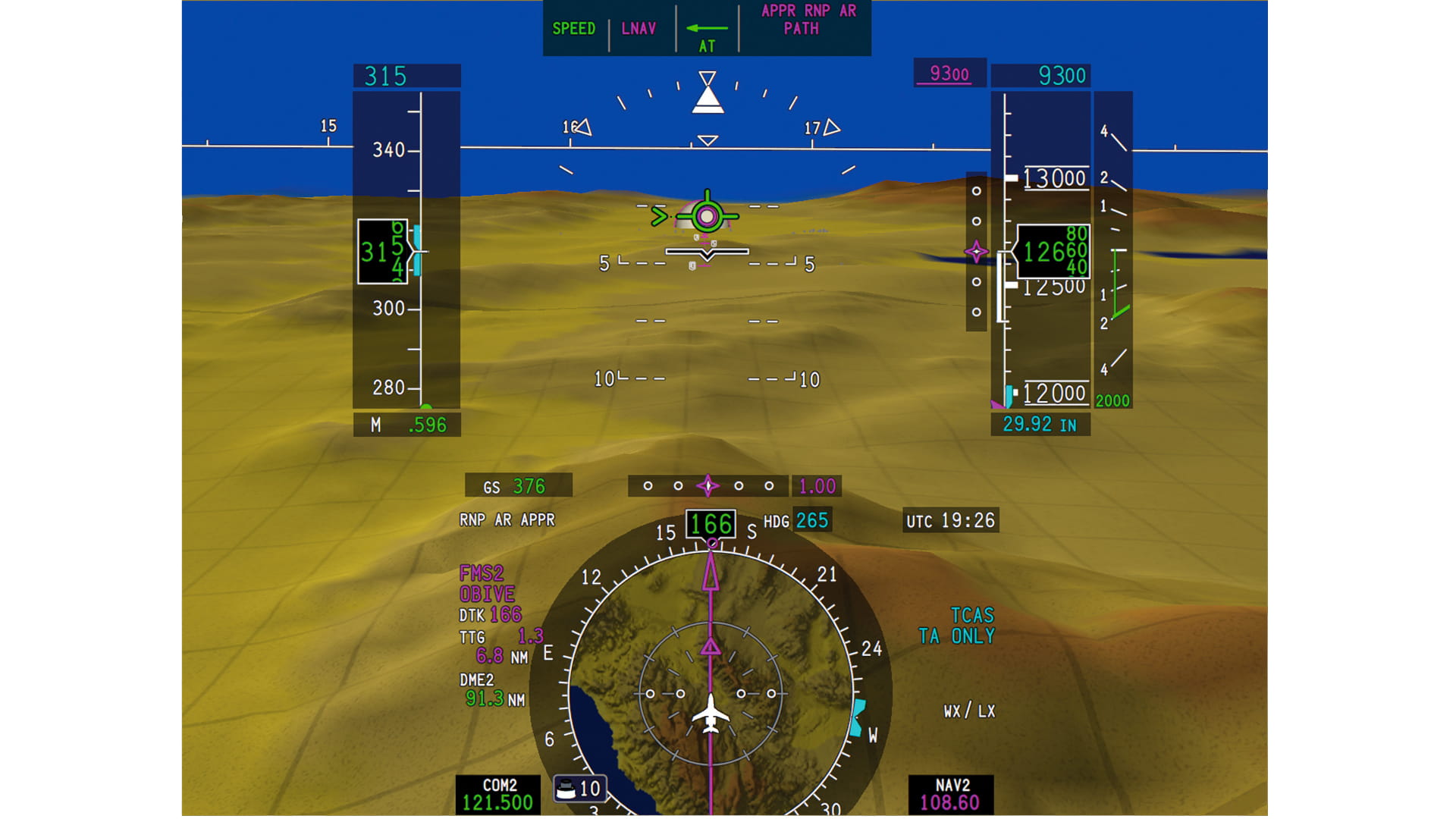 L450-500 RNP flight view