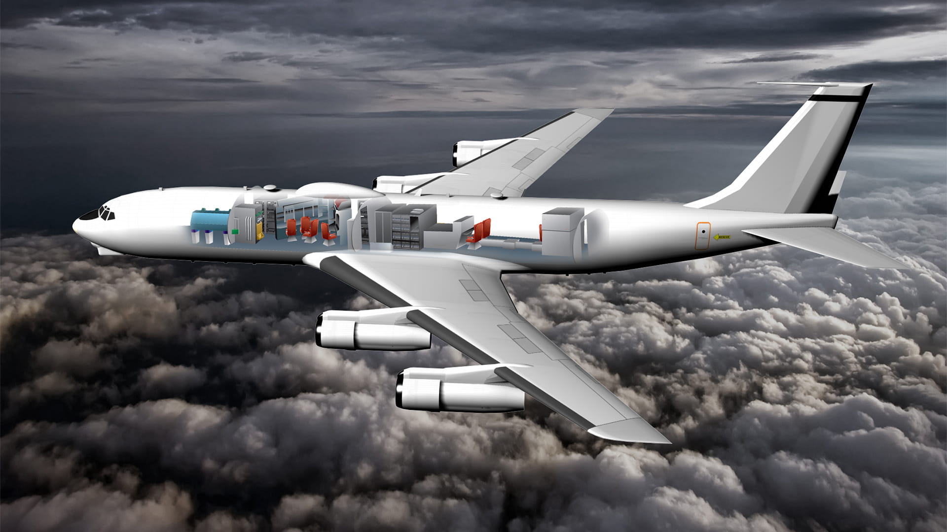 Plane in flight