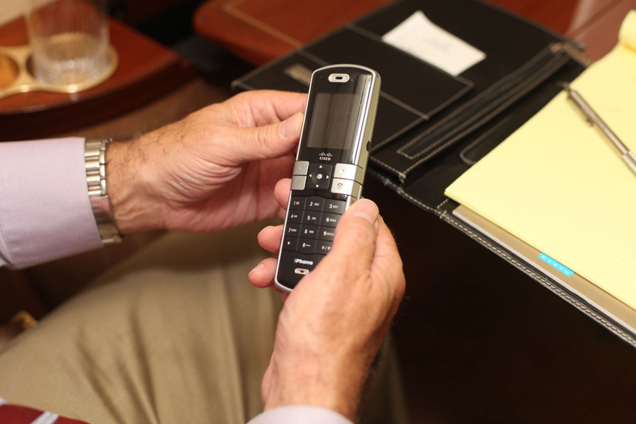 Man using mobile phone
