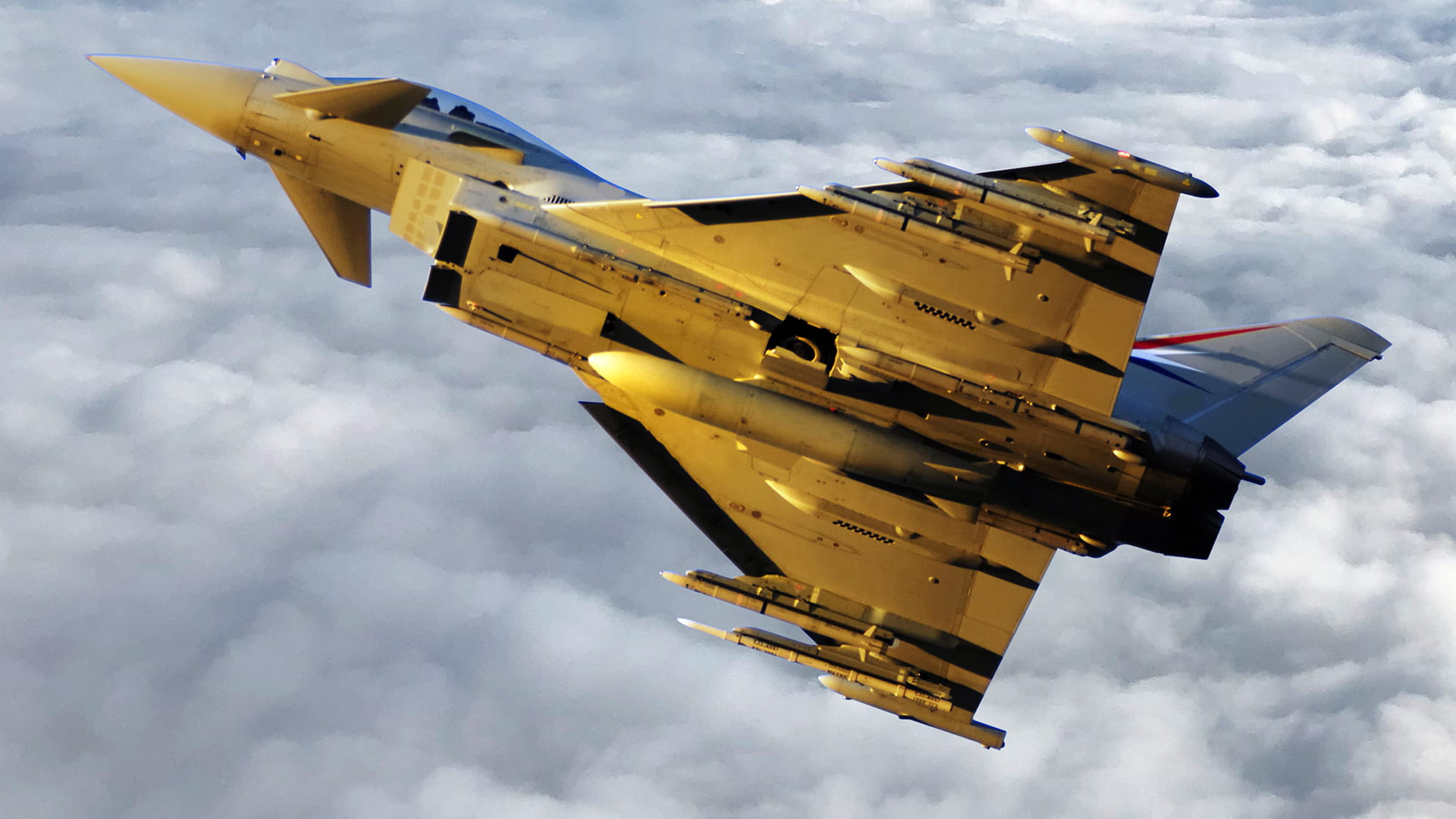 Fighter plane soaring