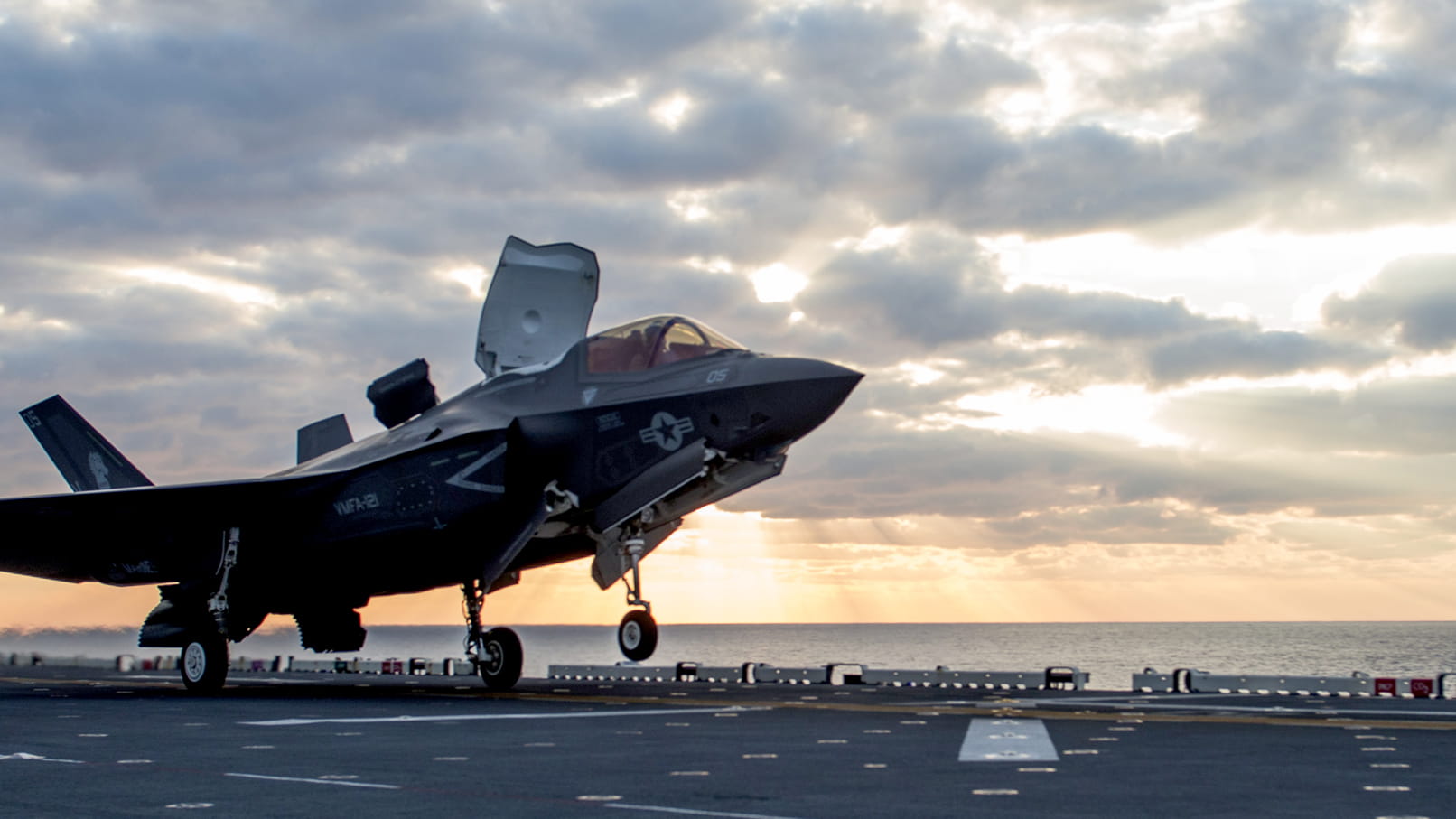 Military plane on runway
