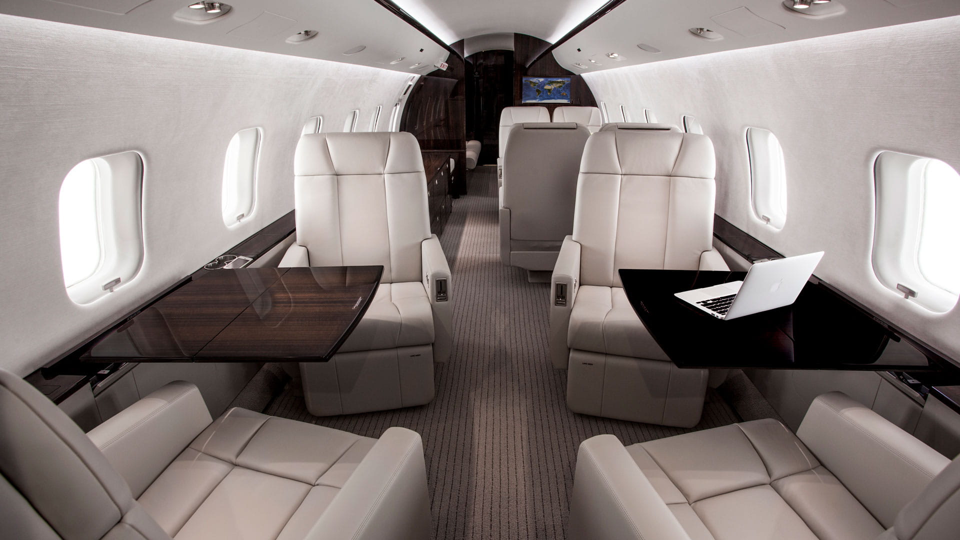 A business jet with 3X Nano lighting