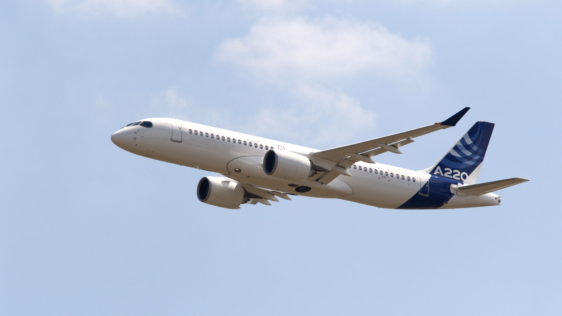 Airbus A220 in flight