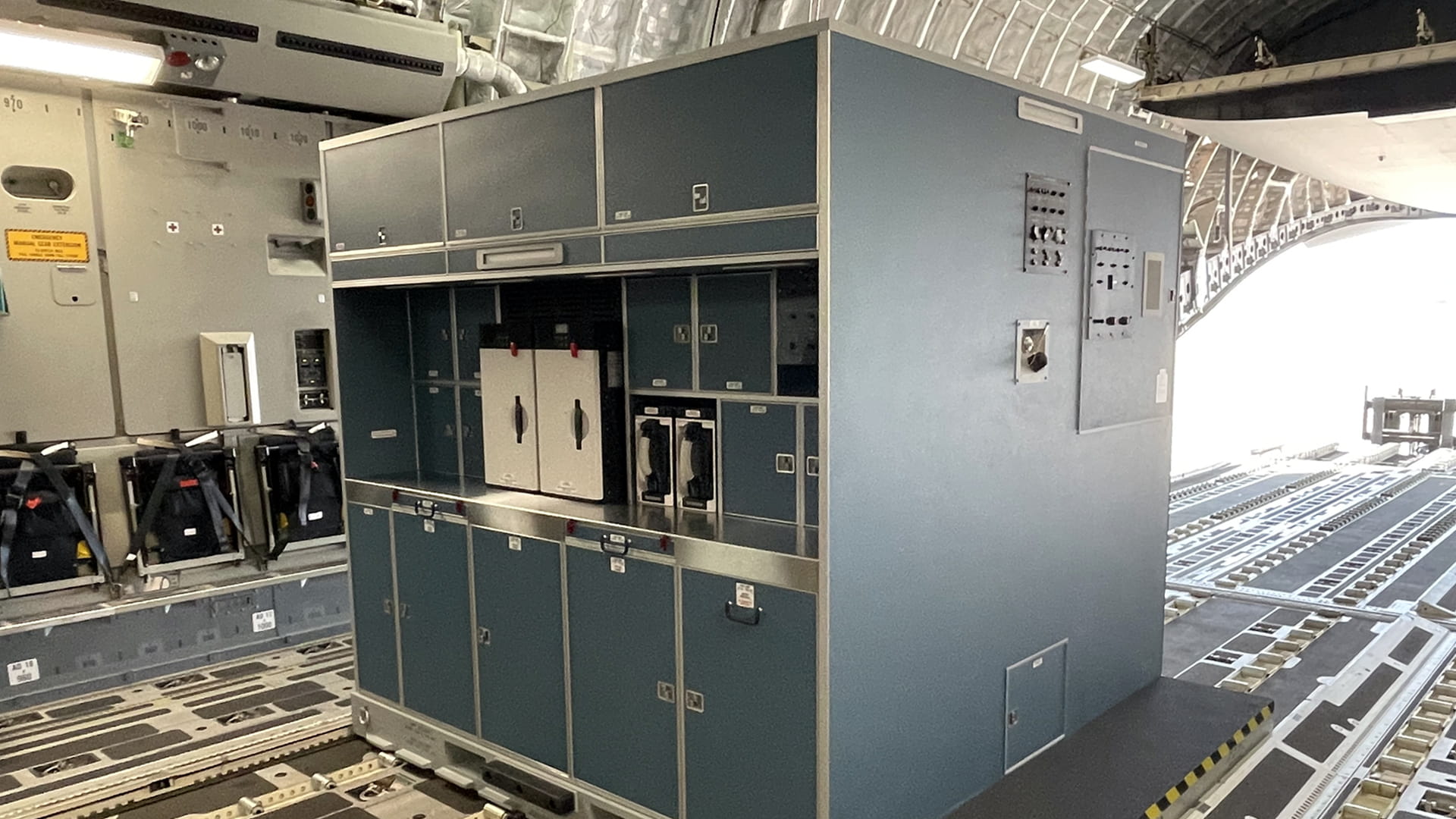 A transportable lavatory and galley for military use