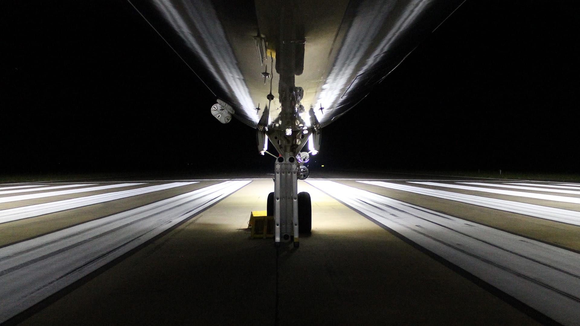 Plane landing beneath view