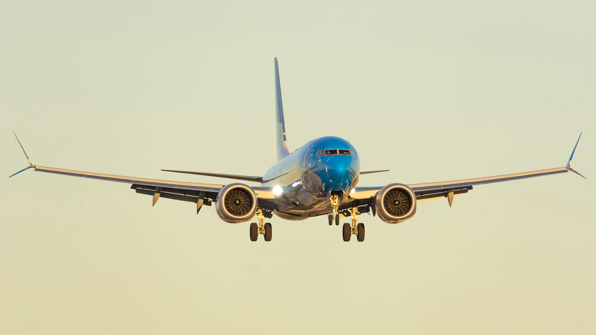 Boeing 737 descending