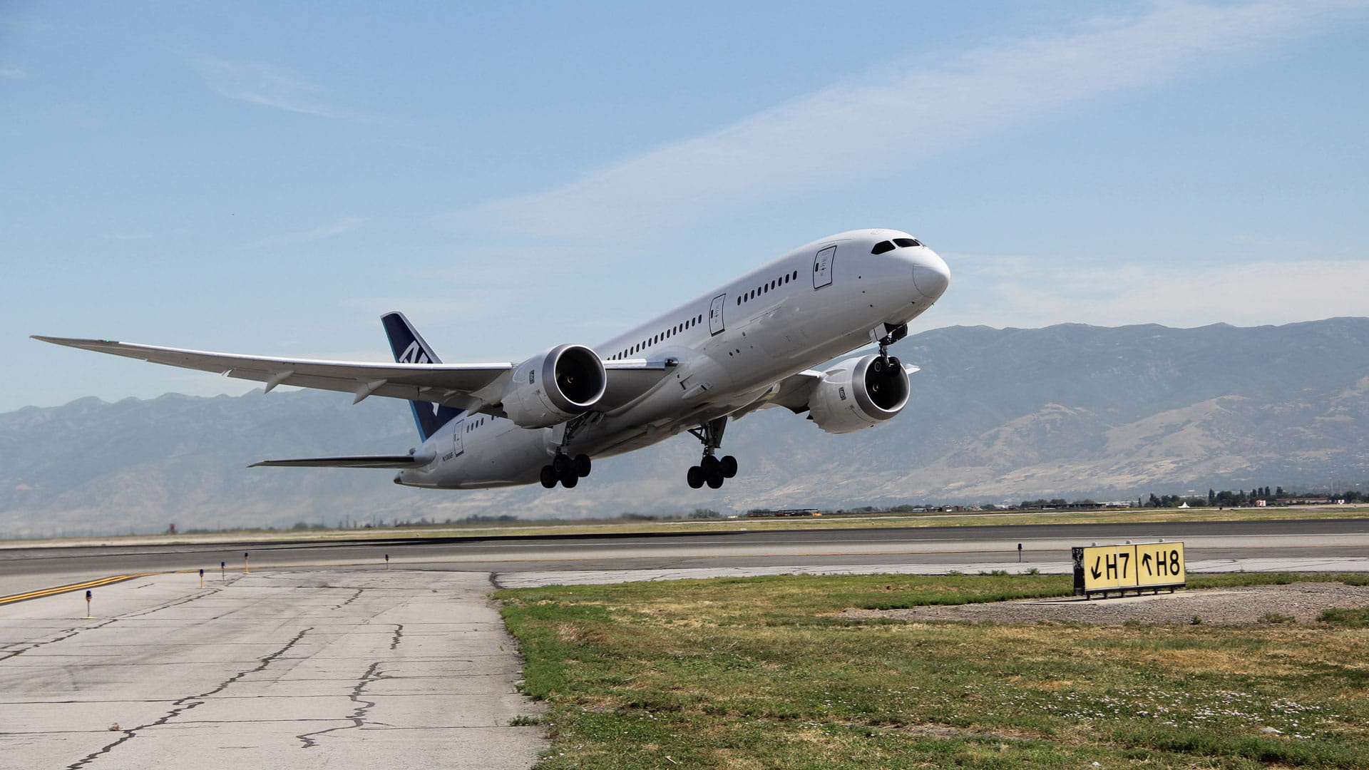 Boeing 787 plane ascending