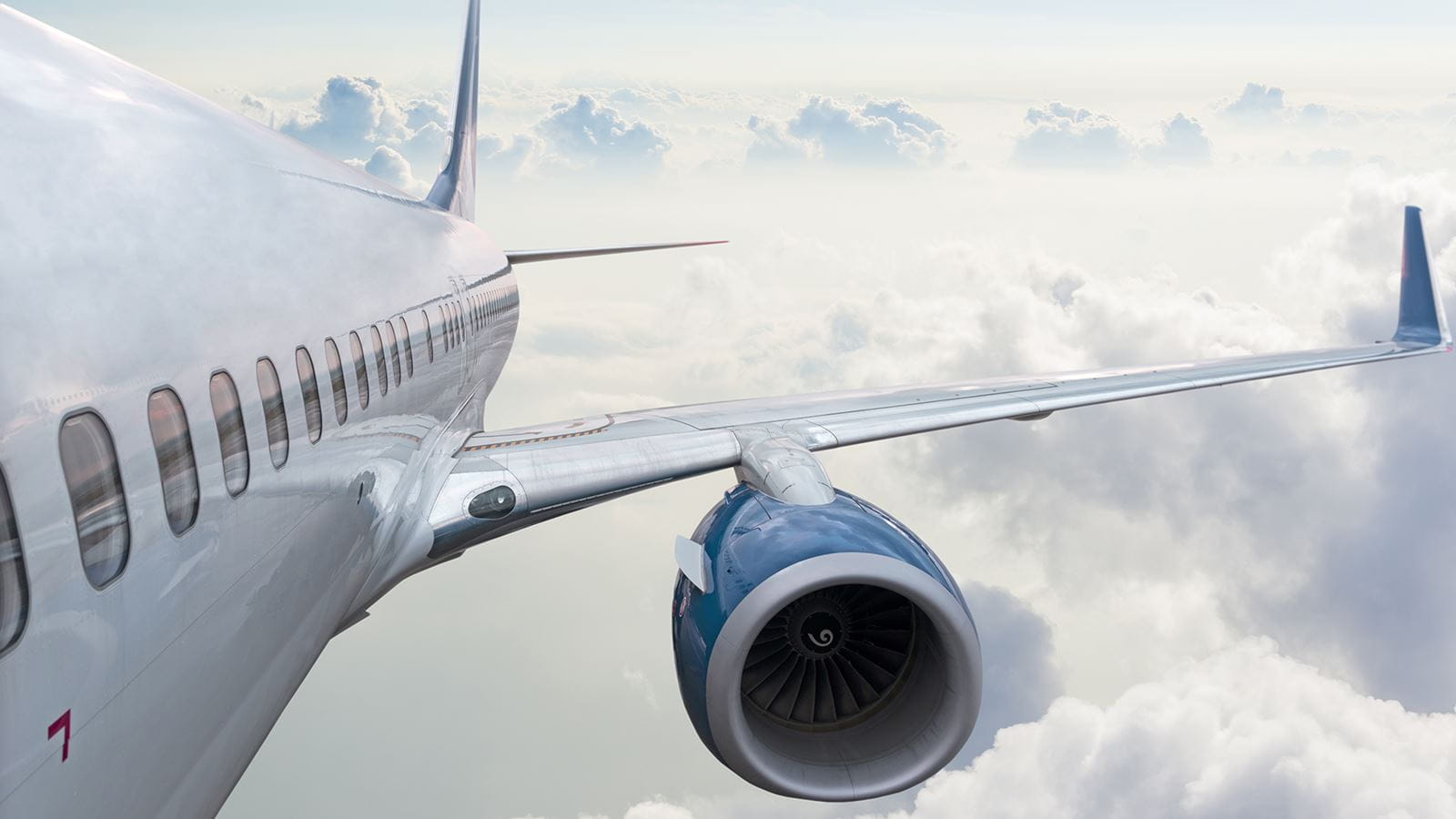 Boeing 737 side view in flight