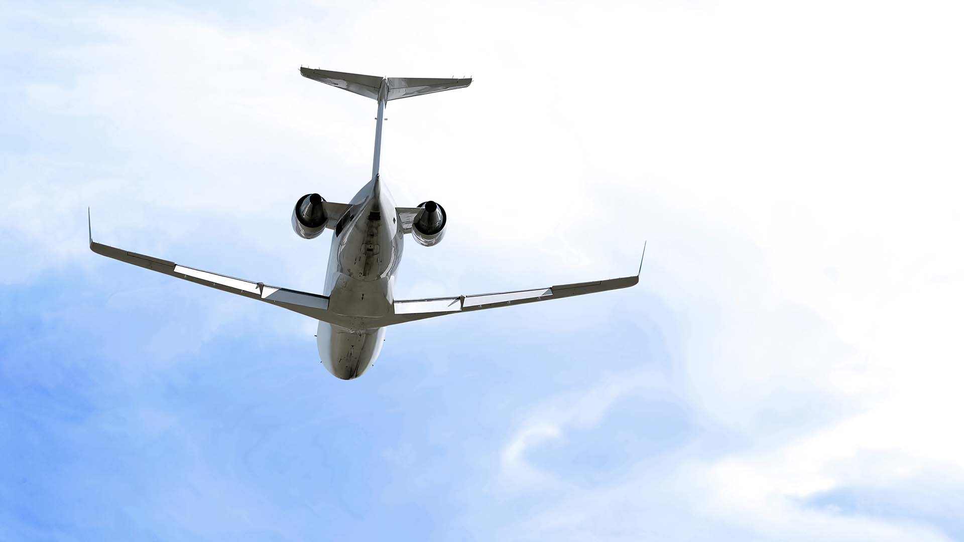 Business jet in flight