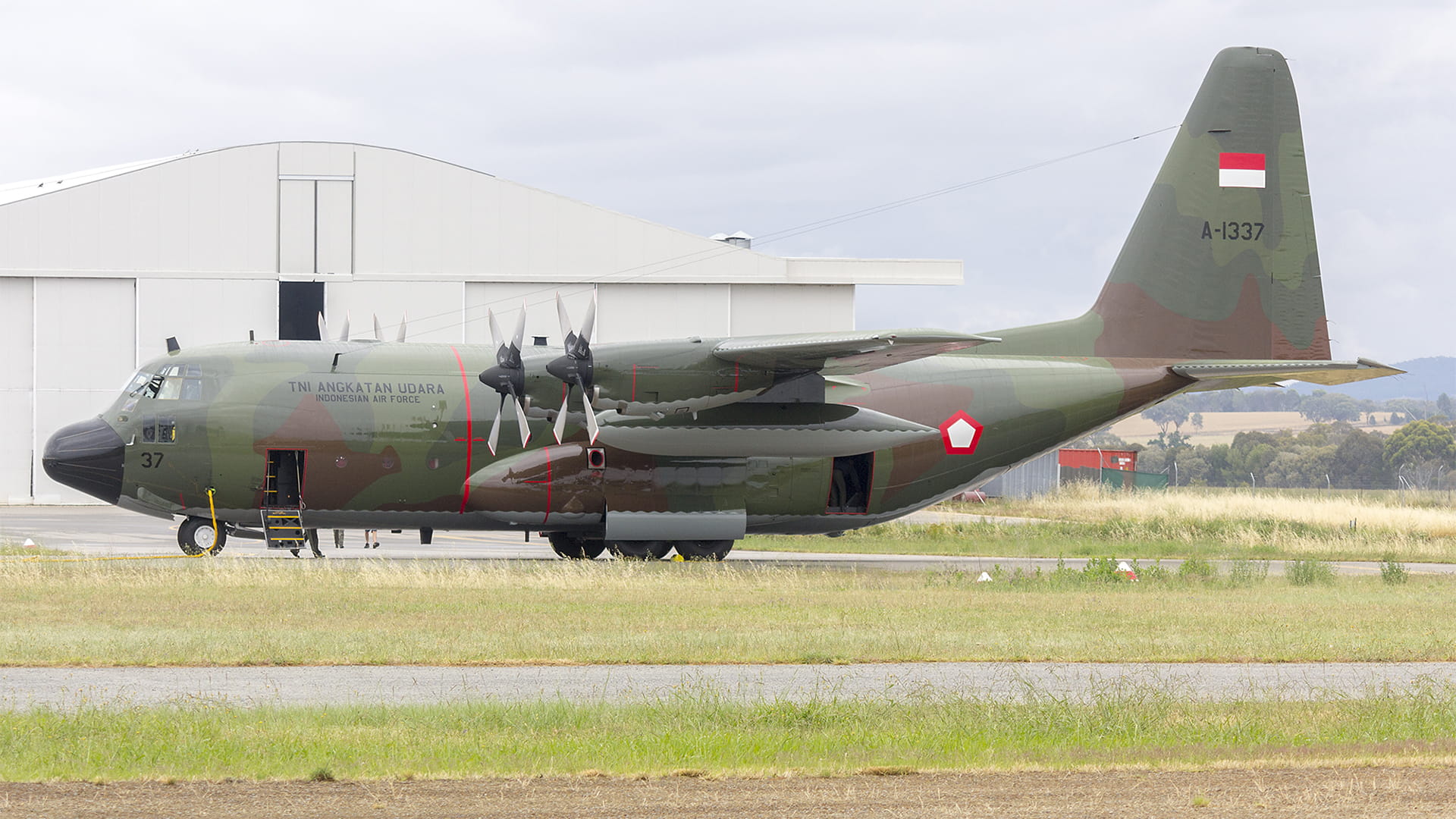 Military plane on runway