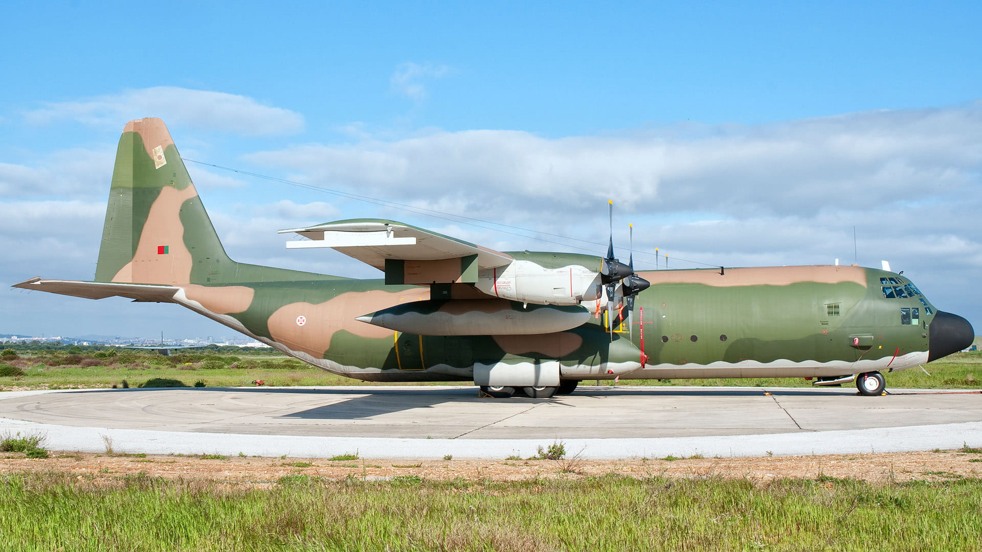 Military plane on runway