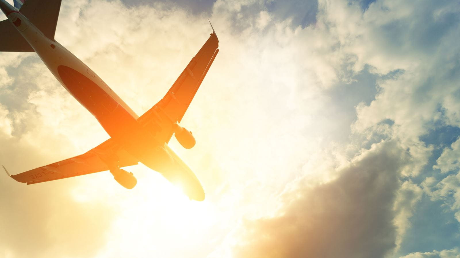 Looking up at plane flyby