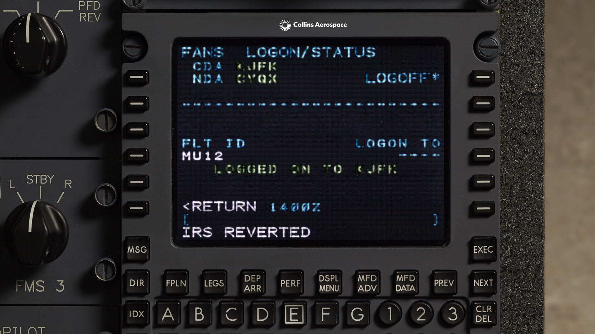 CDU cockpit data unit