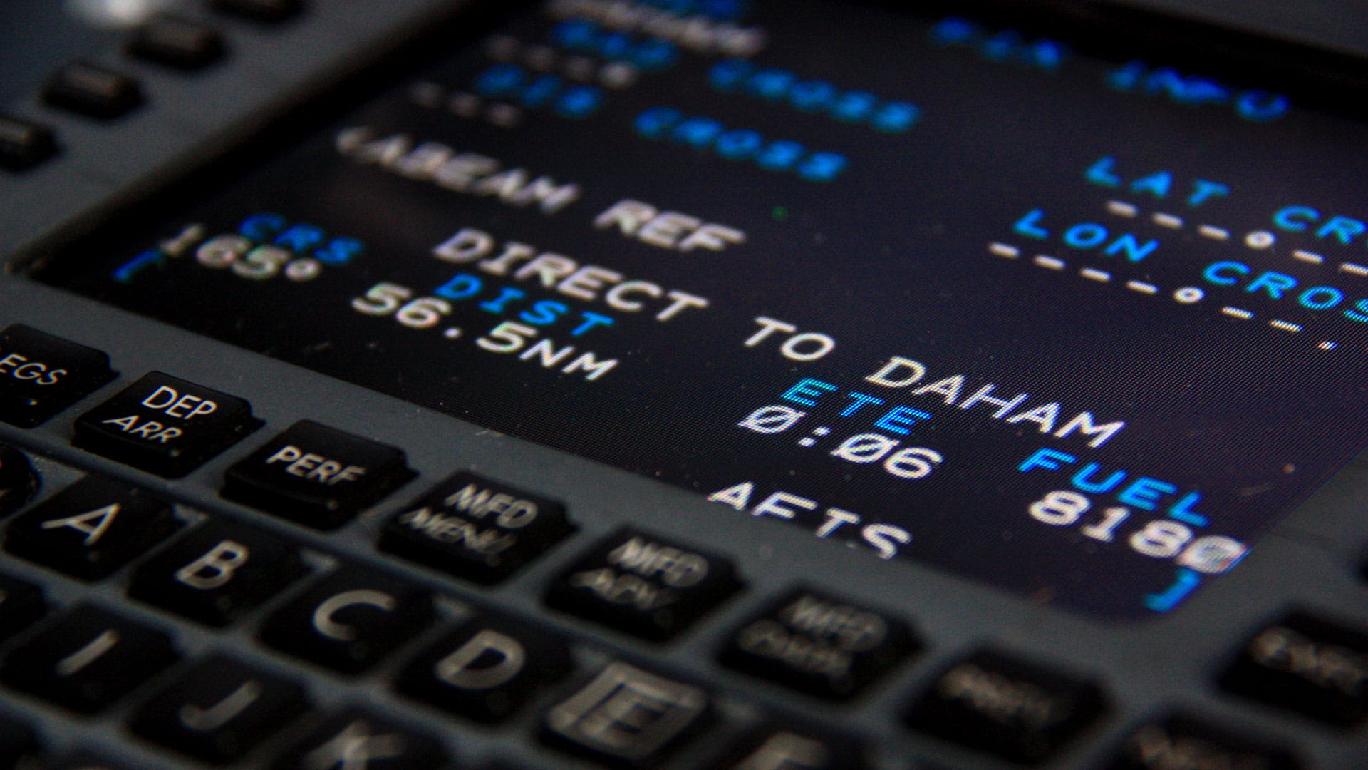 Flight Management System display