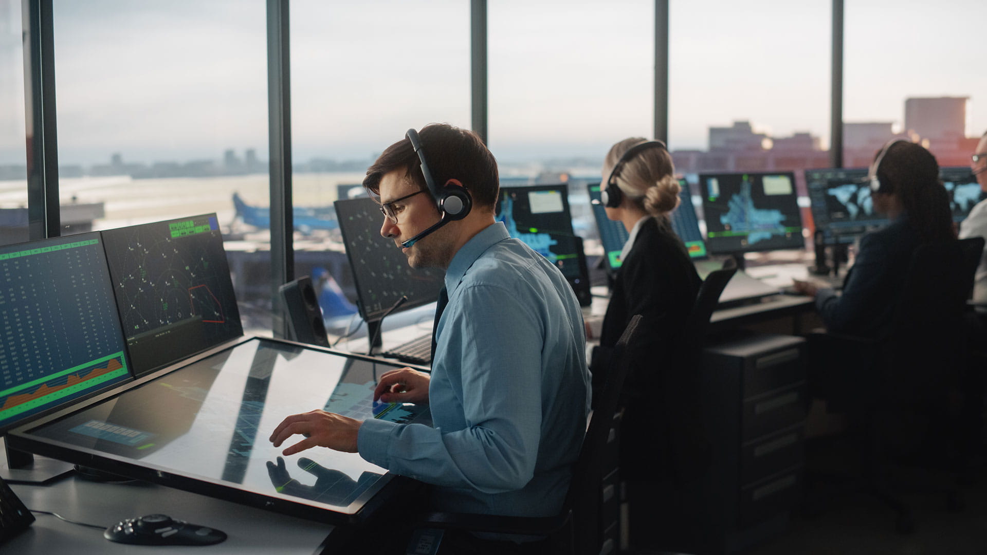 Airport telecommunication employees