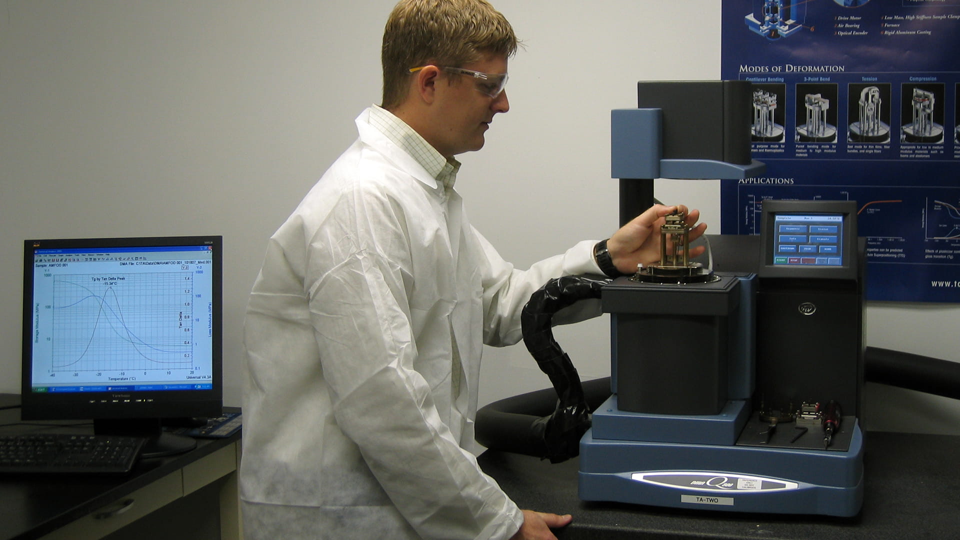 Engineer analyzing data