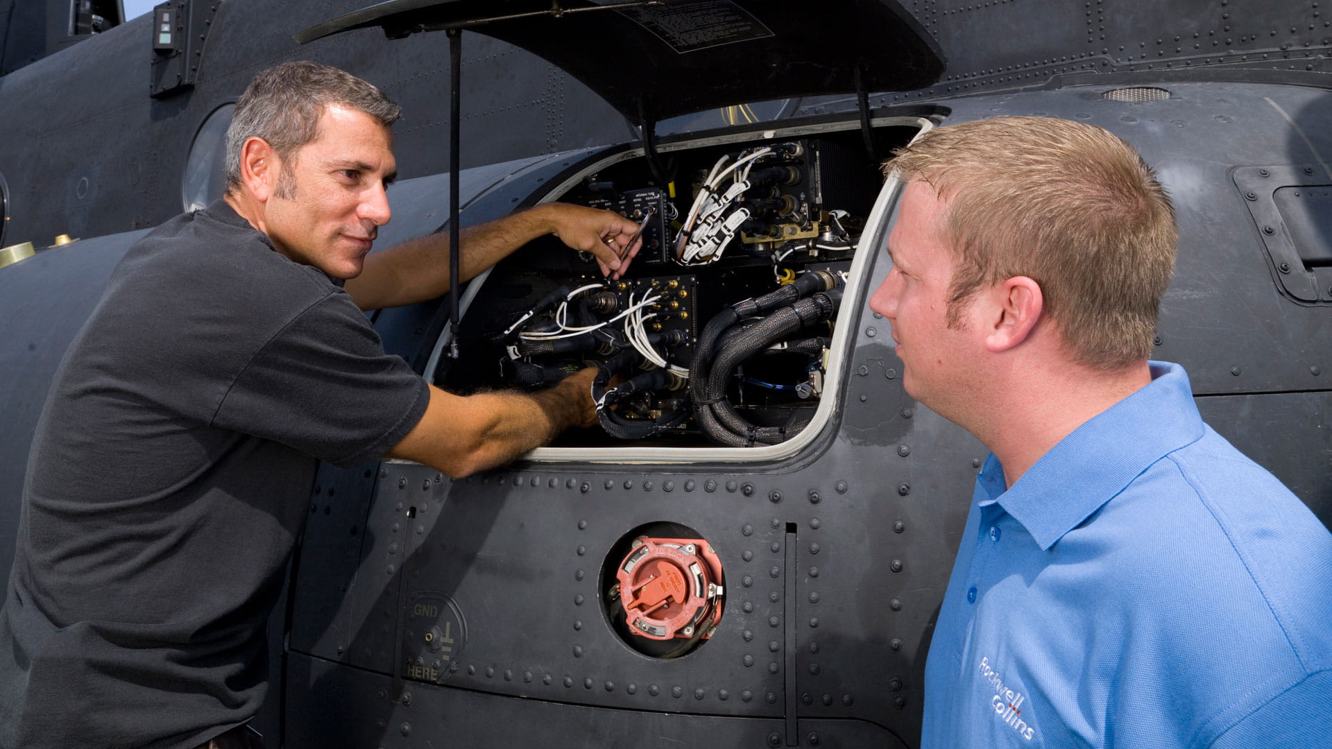 Engineers conversing