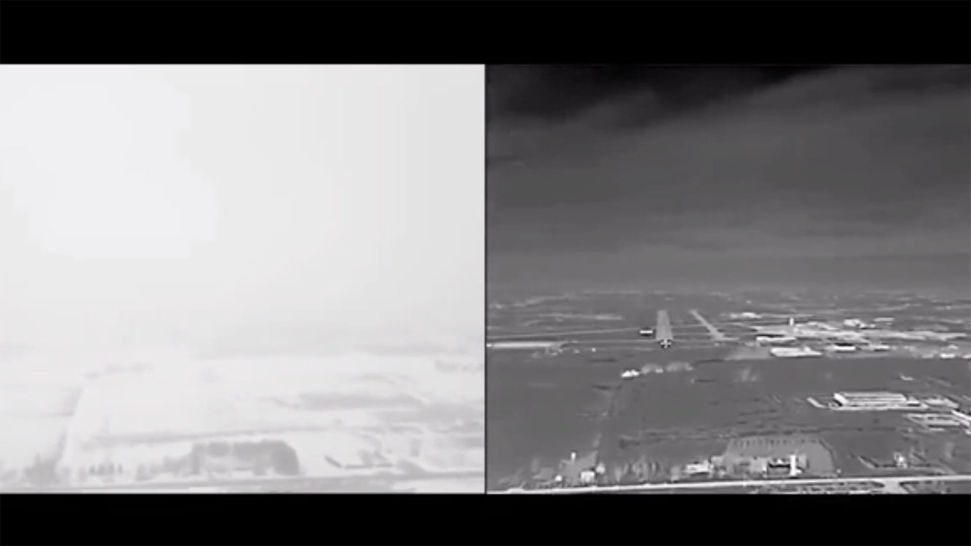 Aircraft vision system side-by-side approach view