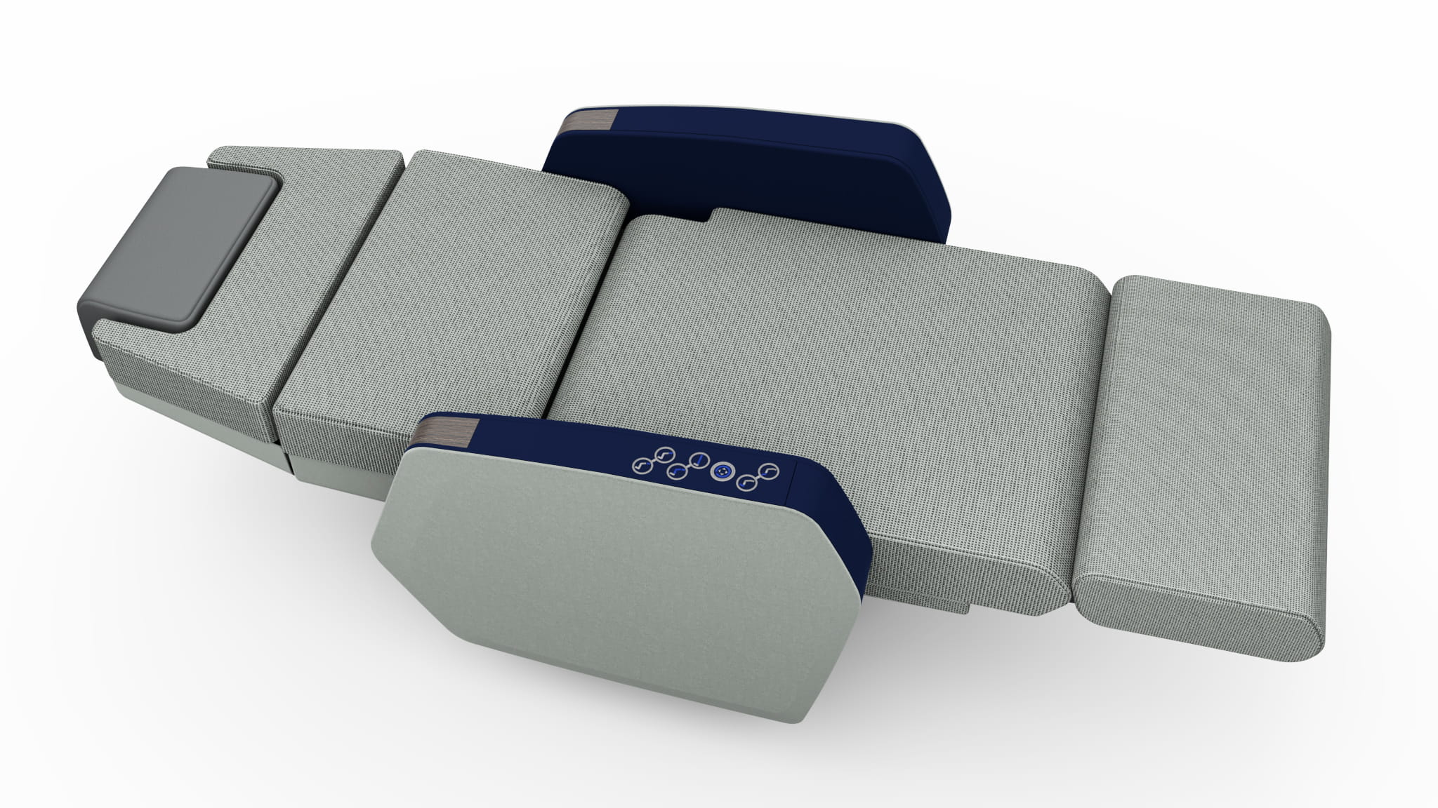 Airline seat reclined