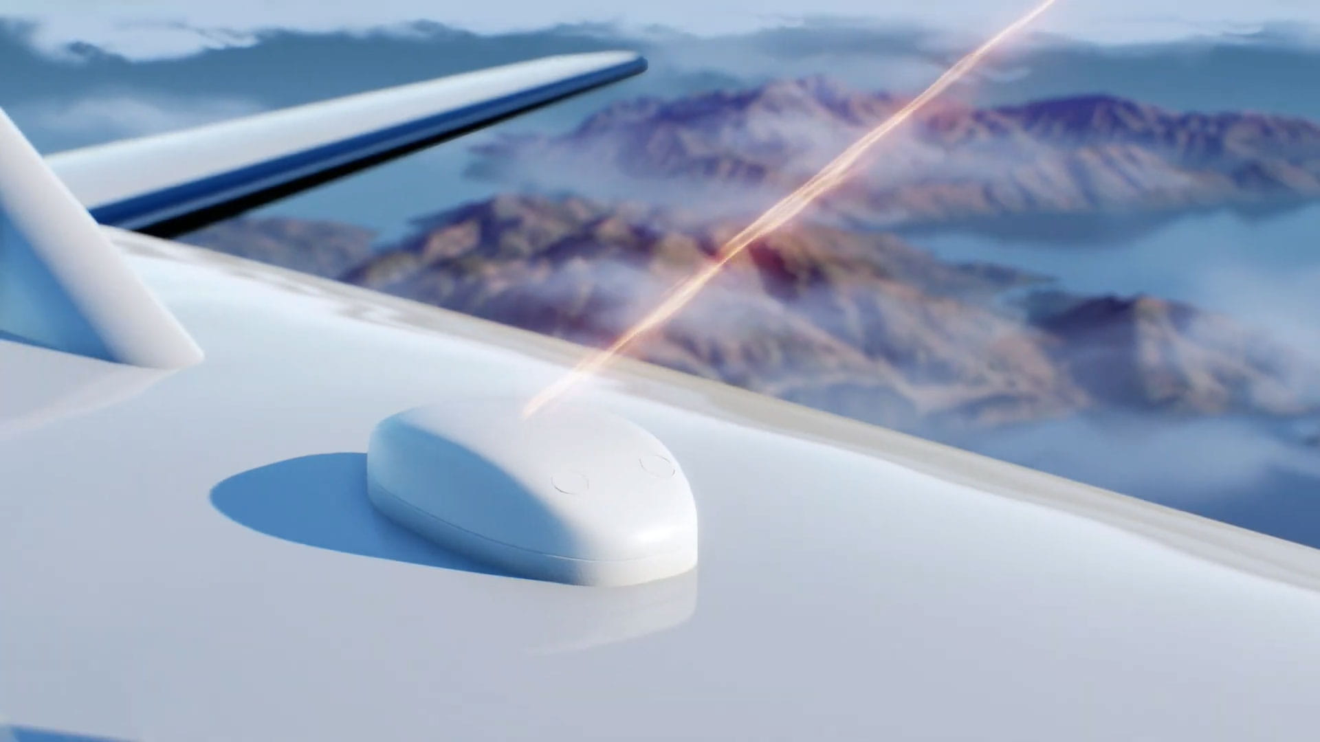 Computer animation depicting the function of the IRT NX SATCOM system