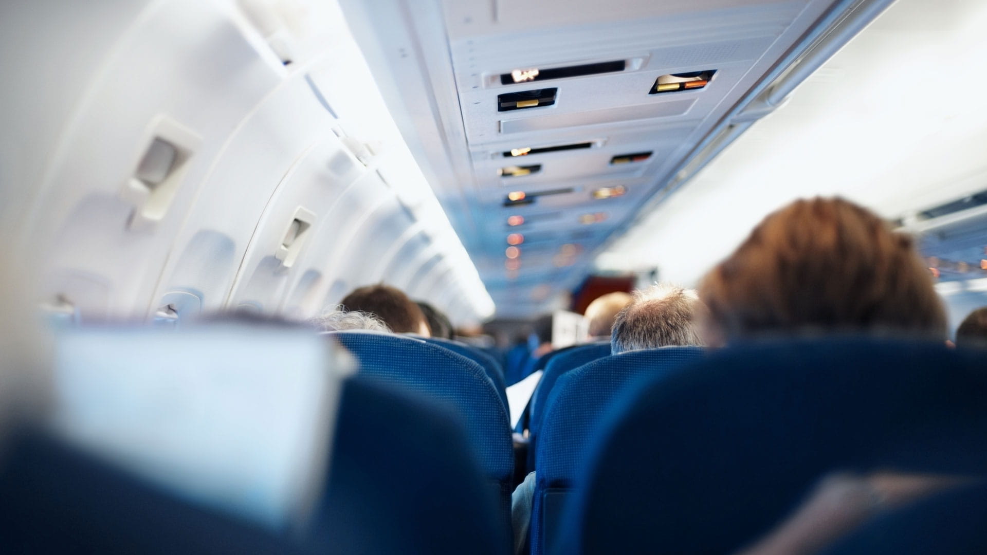 Commercial plane with passengers