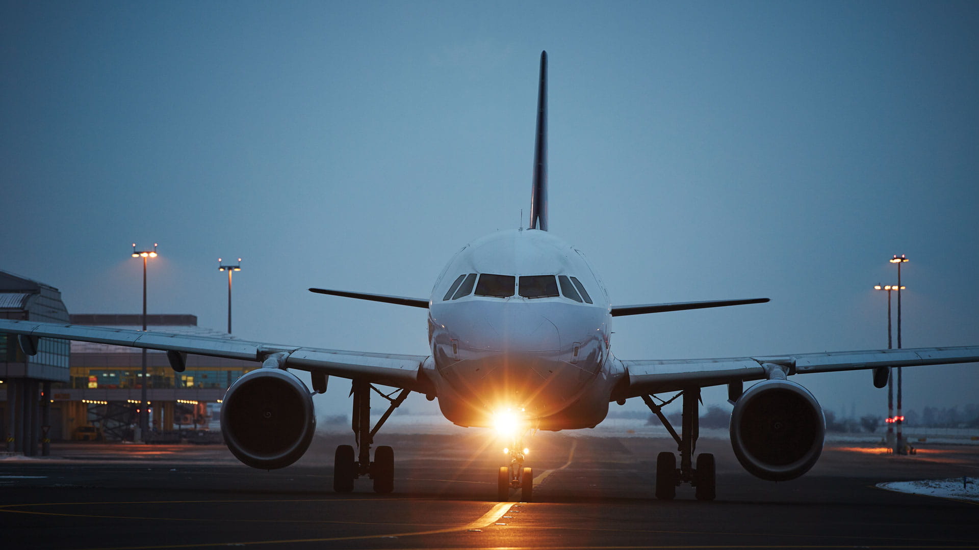 Commercial airplane at airport