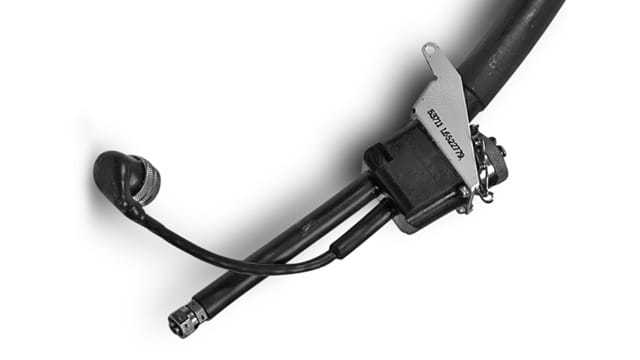 Close-up photo of molded electromagnetic interference (EMI) backshell components