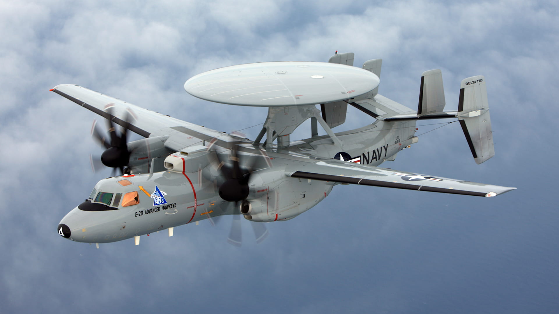 An E-2D Hawkeye in the air