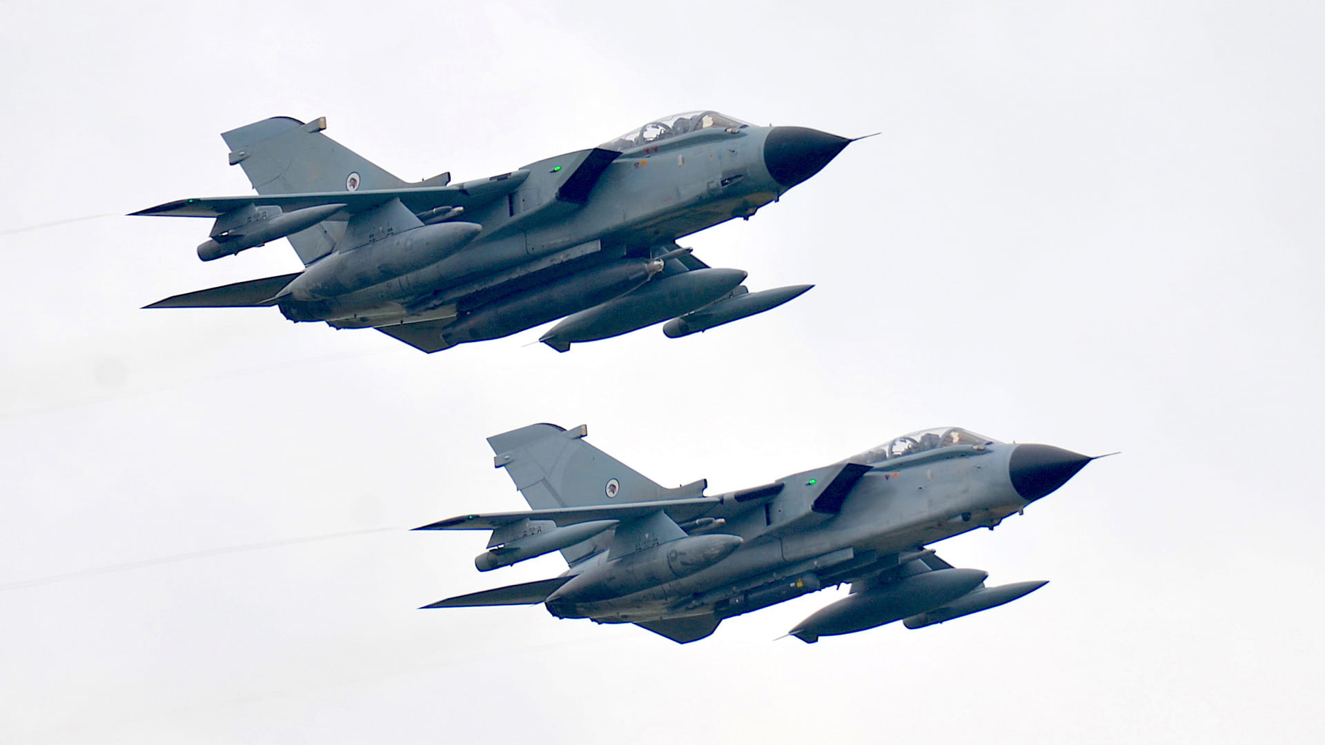 Photo of two Panavia Tornado German Airforce fighter jets in flight