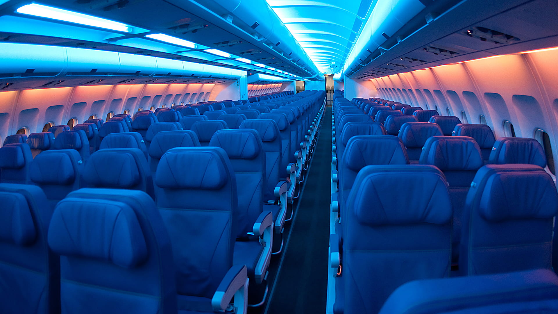 Empty airline passenger seats